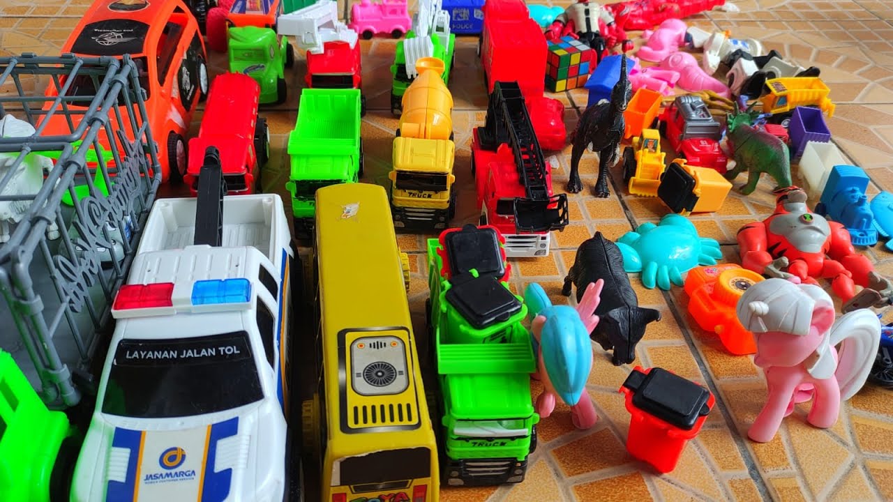 🚗🧸 Mobil Mobilan Balap, Truk Molen, Excavator, Truk Monster, Bus Tayo, Dump Truk, Mainan Dinosaurus