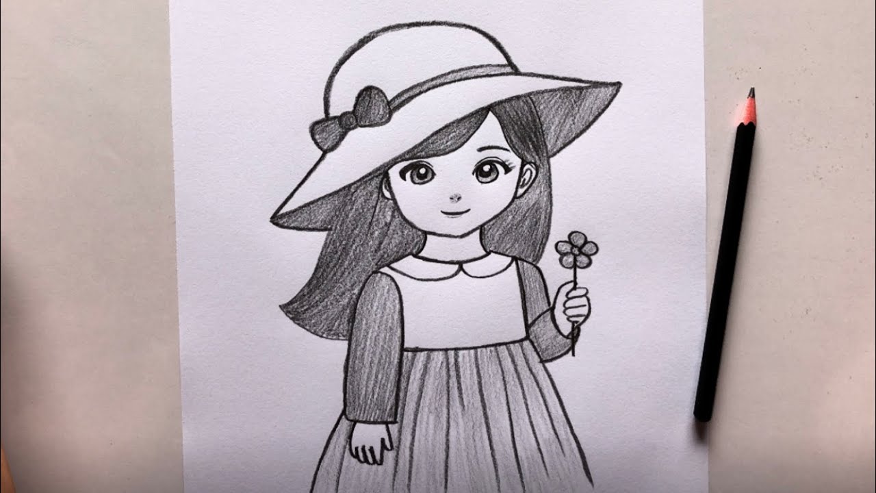 Beautiful Little FLOWER Girl Sketch 🌸 