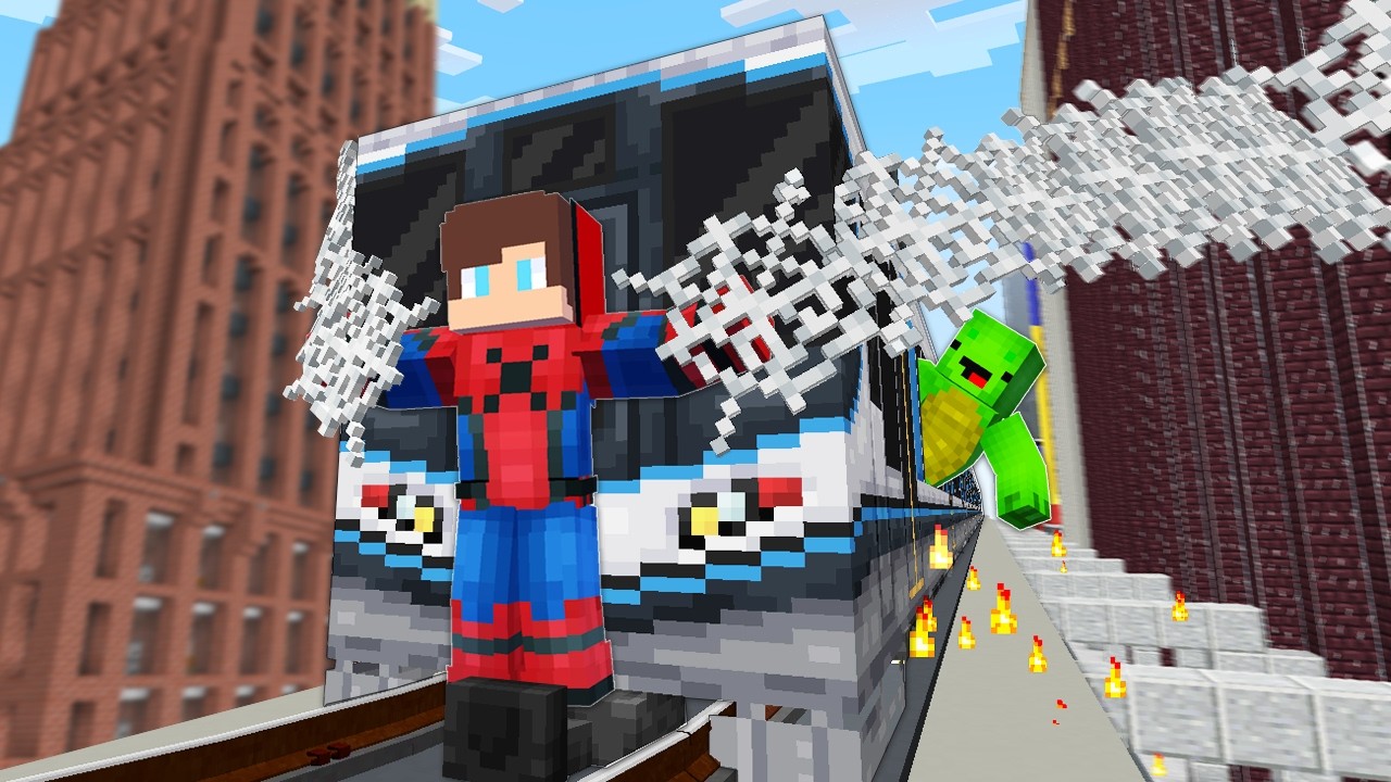 JJ and Mikey in SUPERHEROES CHALLENGE in Minecraft / Maizen animation