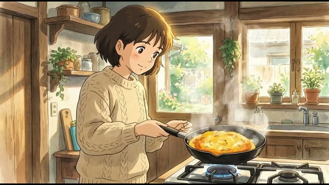 A Rainy Day in Cottage _ Making Omelette _ Cozy Morning Routine☕ Ghibli style ASMR