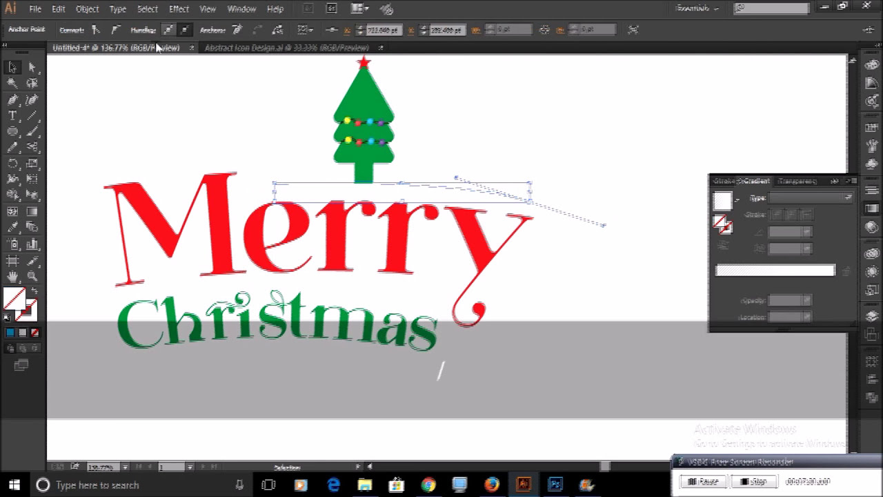 Merry Christmas Logo Design In Adobe Illustrator CC