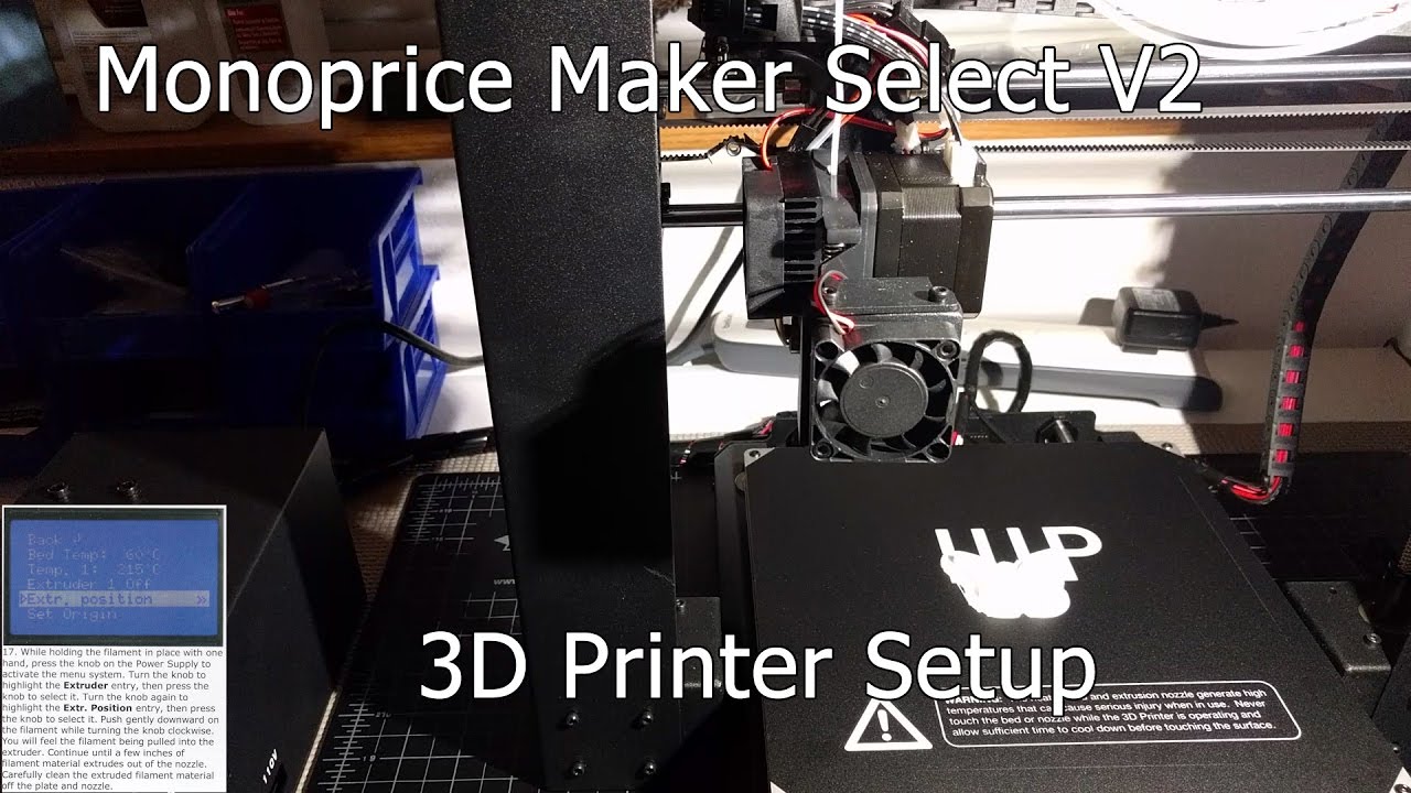 Monoprice 13860 Maker Select 3D Printer V2 Setup (2017)