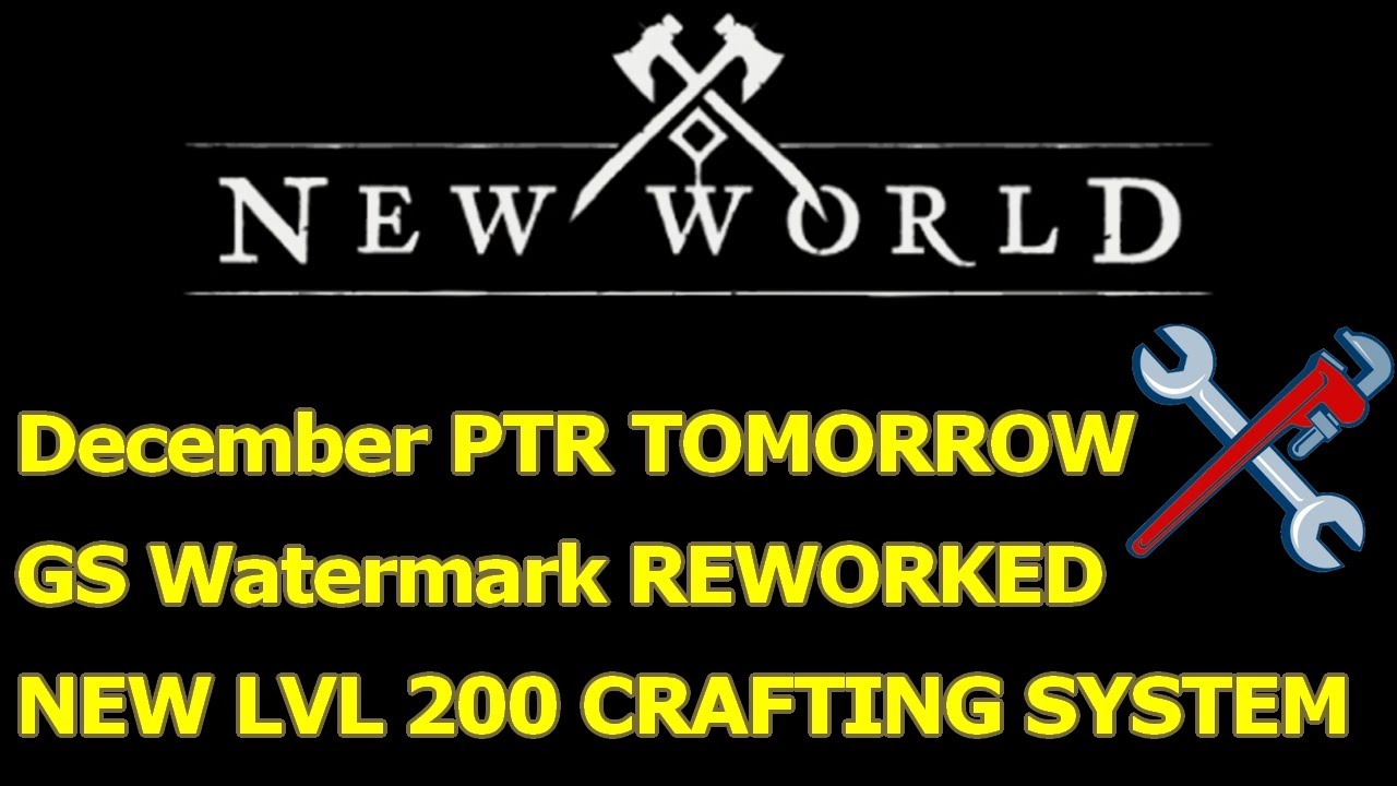 PTR tomorrow, GS WATERMARK REWORKED, infinite crafting lvls added, holiday changes, and more!
