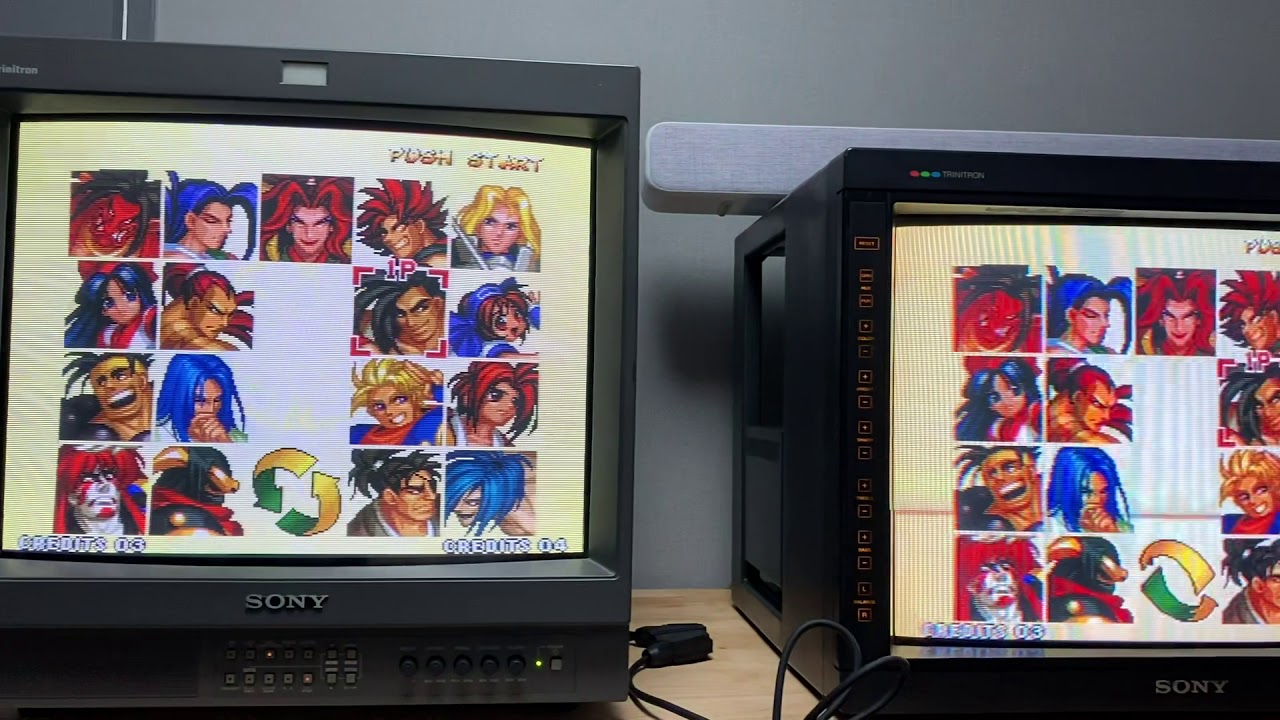 PVM-20L2 + PVM-2030(profeel) + PVM-14M2E with neogeo aes Samurai Showdown 4