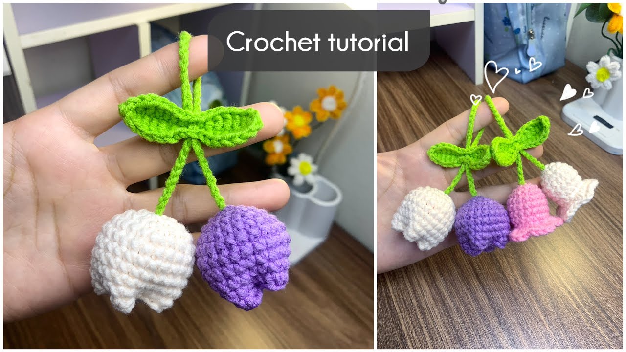 🌷🧶 Crochet Tulip Keychain | Cute & Easy for Beginners | Móc Hoa Tulip Làm Móc Khóa