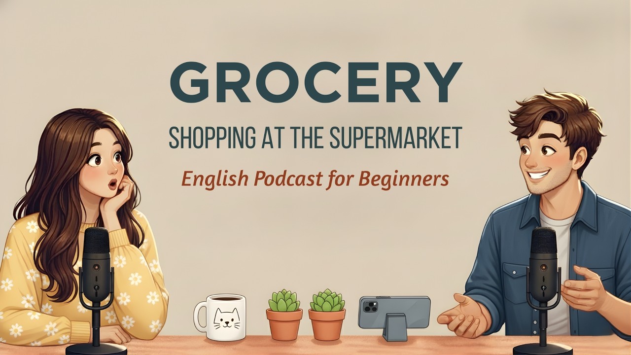 Grocery Shopping at the Supermarket | English Podcast for Beginners 🛒