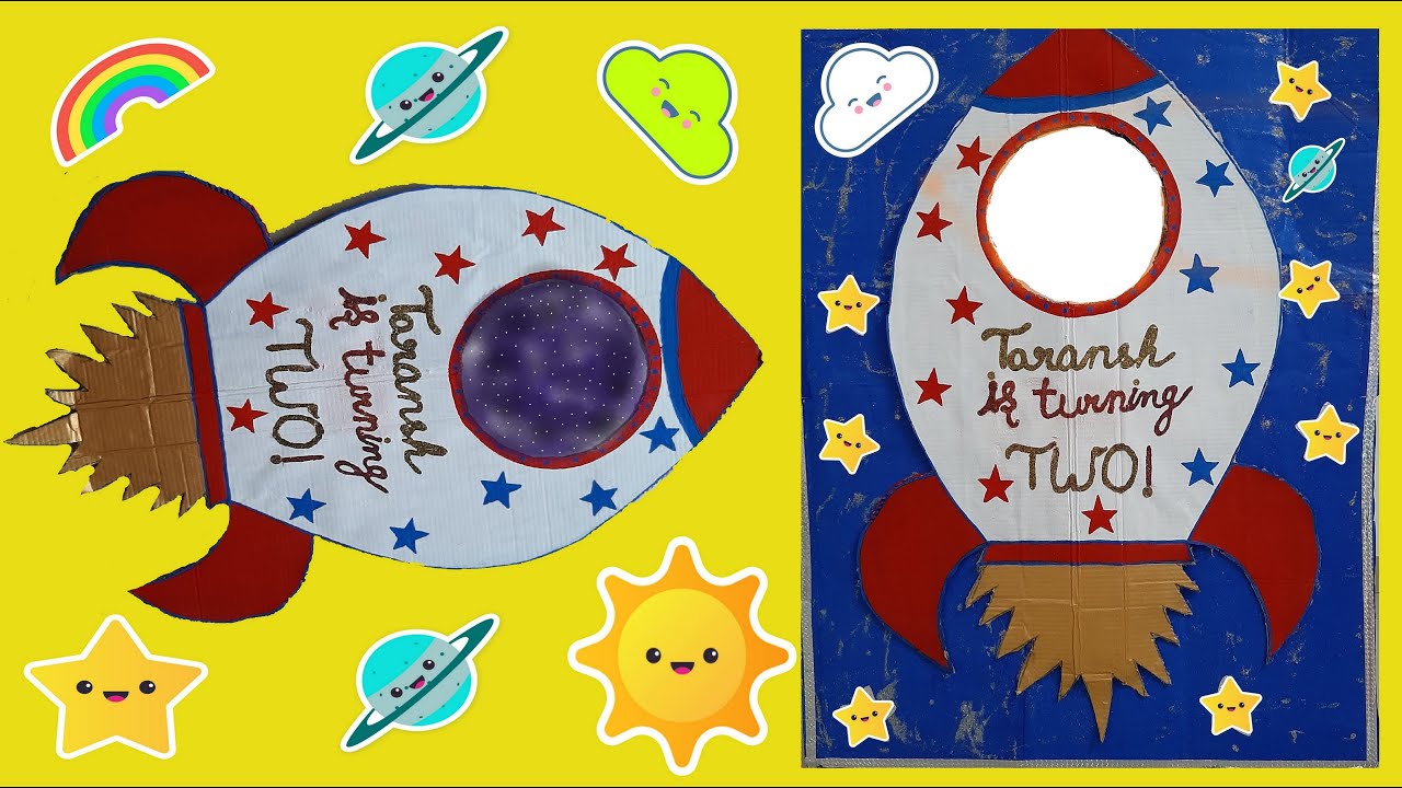 DIY Rocket Photo Booth/ Space Themed Birthday Party/ Birthday Decoration/ Space Rocket for Kids