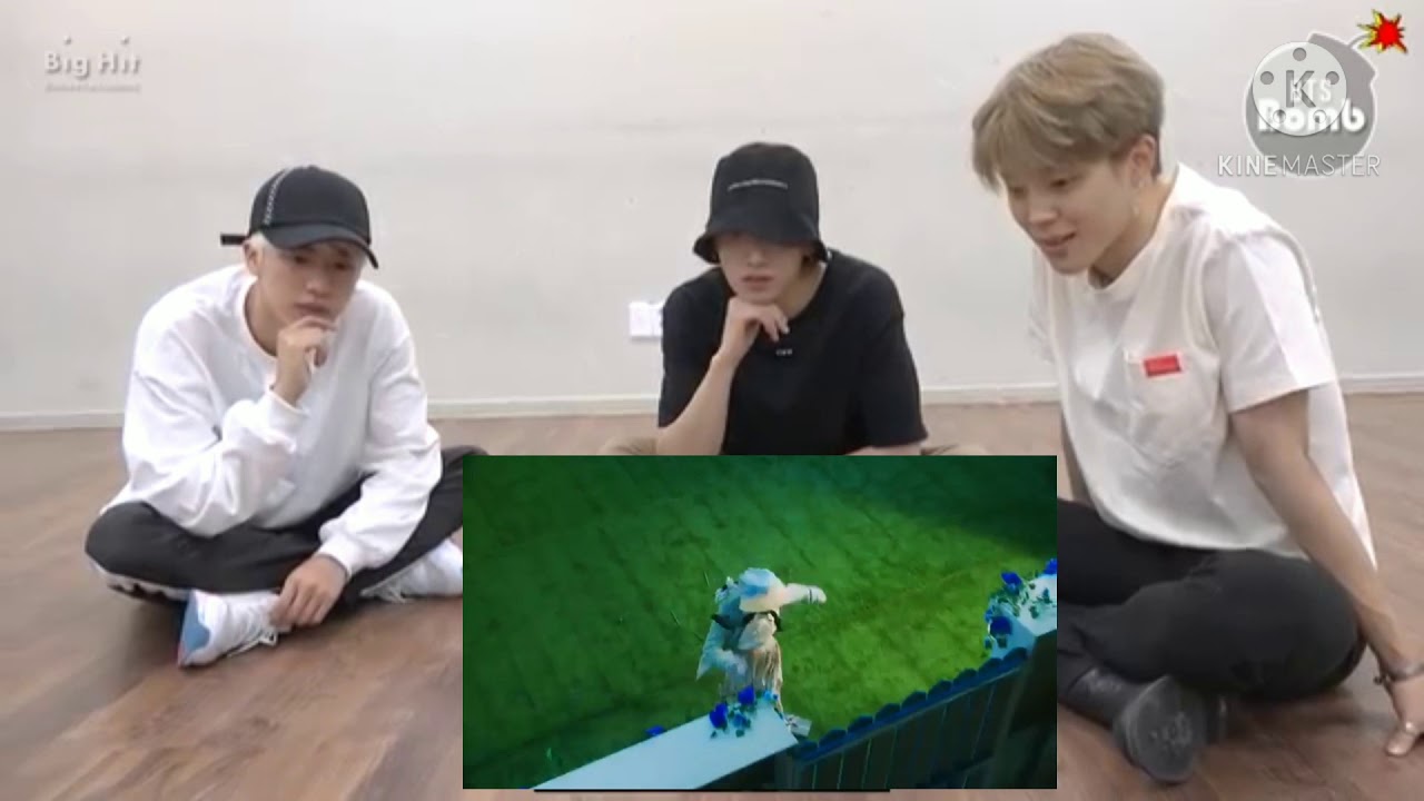bts reaction to iu ( blueming mv )