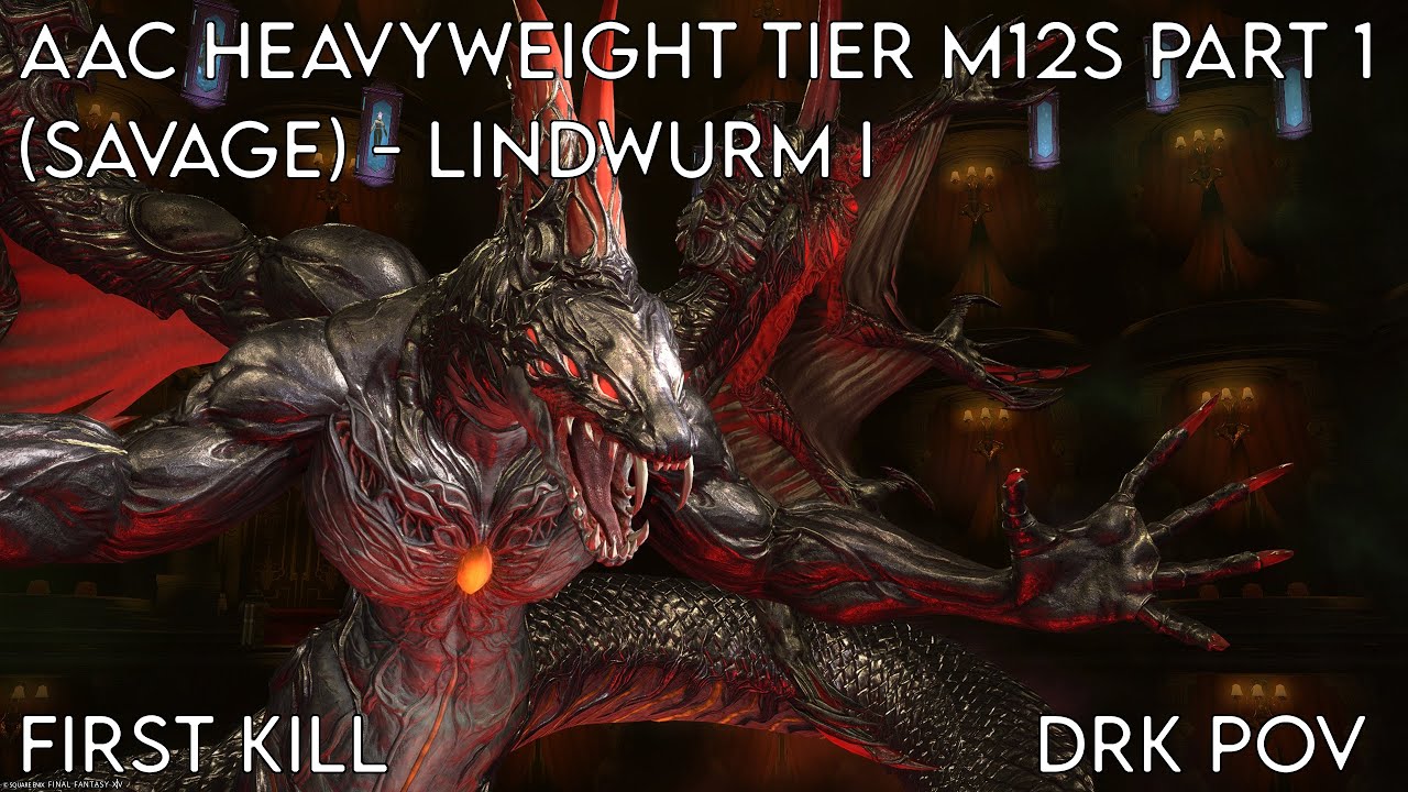 FFXIV OST AAC Heavyweight Tier M12S Part 1(Savage) - Lindwurm I - First Kill | DRK PoV + Transition