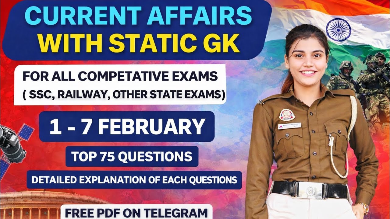 Weekly Current Affairs || Daily Current Affairs || Today Current Affairs || 1-7 February current aff