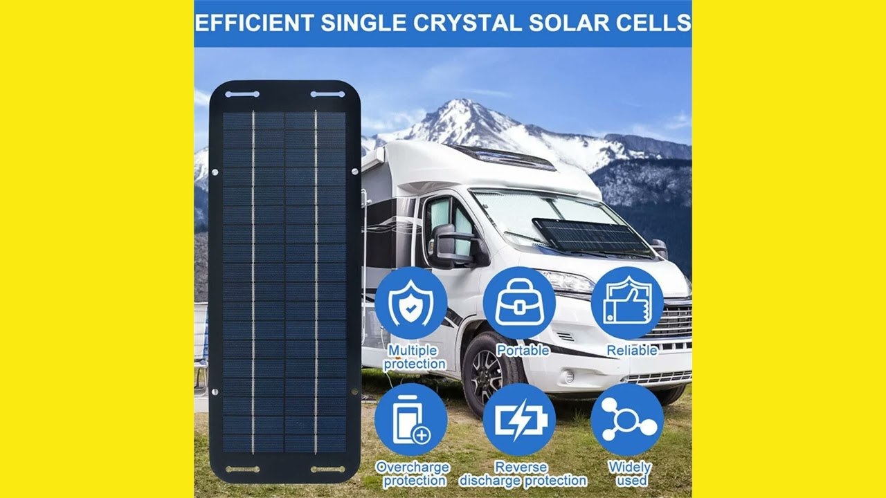 20W 12V Waterproof Solar Panel Kit Portable Solar Trickle Charger for Car Battery