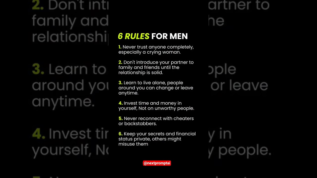 6 Rules Every Man Should Live By | Life Lessons for Men