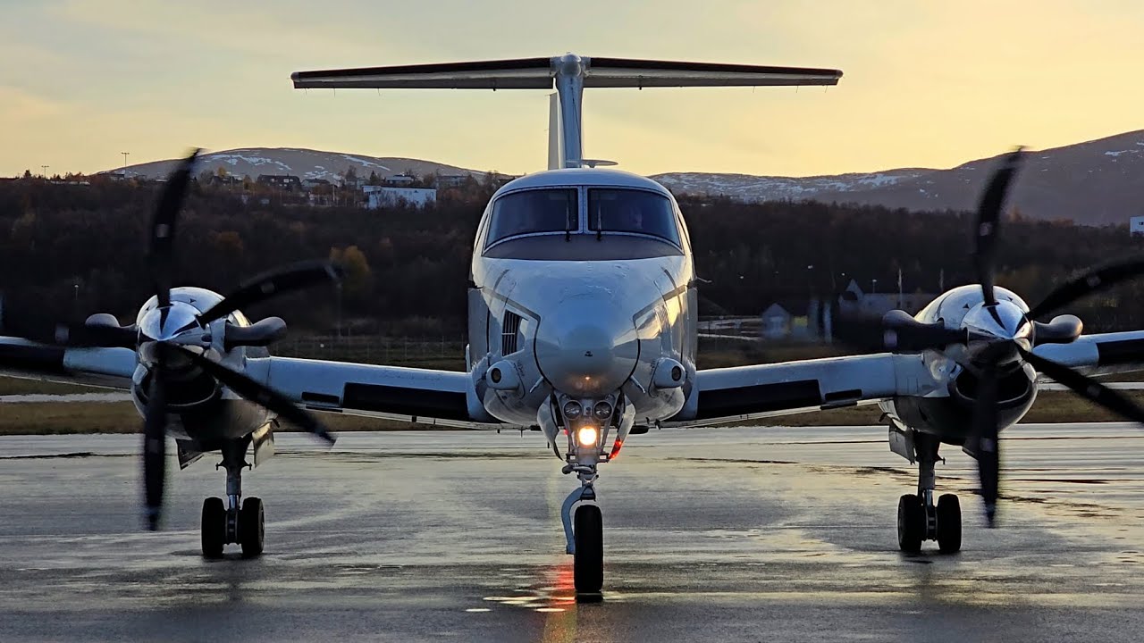 USA Army Aviation - Departure from Tromsø - Beech C-12U-3 Huron