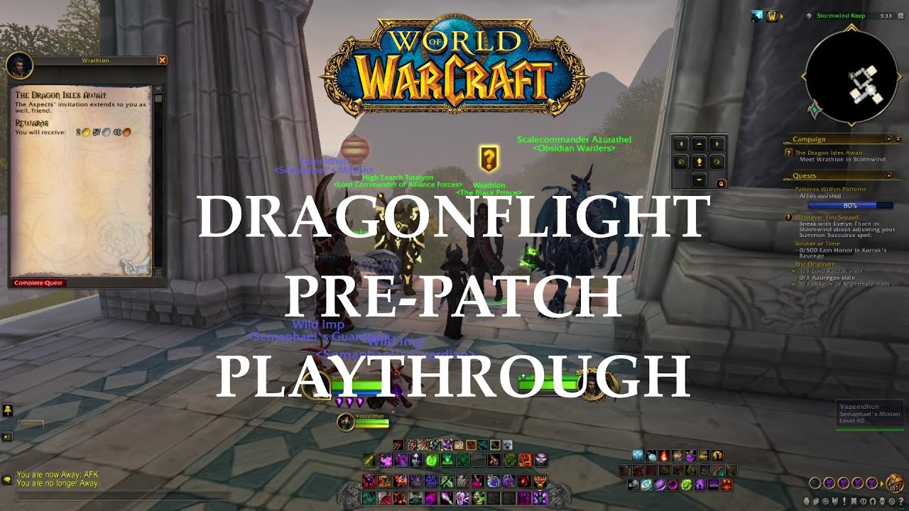 WoW Dragonflight Pre-Patch