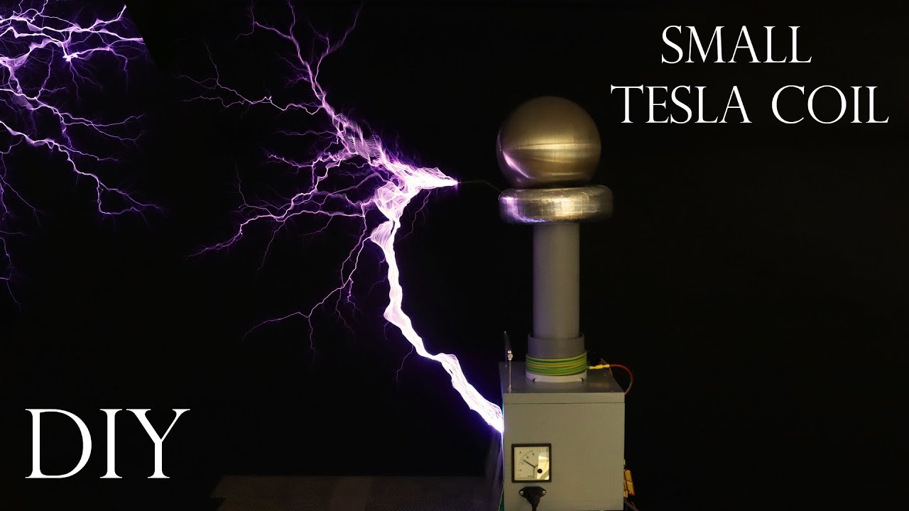 DIY small extrem Tesla coil (20$ Driver - 1 meter Lightning)