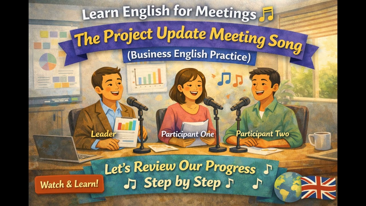 Learn English for Meetings 🎵 The Project Update Meeting Song (Business English Practice) / 5