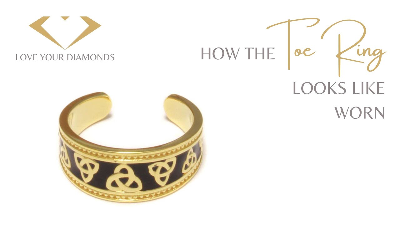 Love Your Diamonds gold-plated Celtic-style toe ring made from genuine 925 Sterling silver