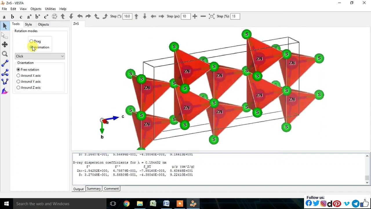 To draw crystal structure of ZnS (Zinc blende -Hexagonal Structure) material via VESTA software