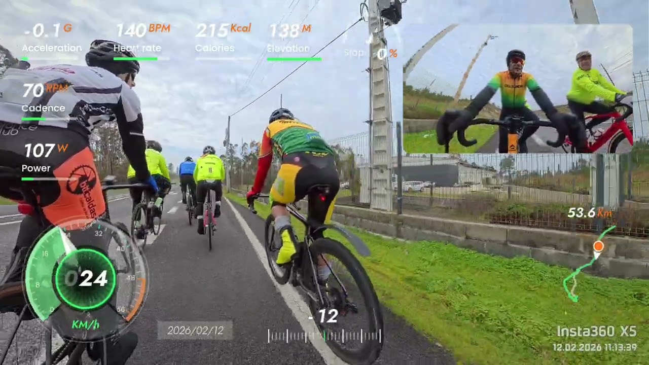 Parte 6/8 Versão telemetria Multiview Insta360X5 Caldas》Pataias 》Caldas 12 02 2026