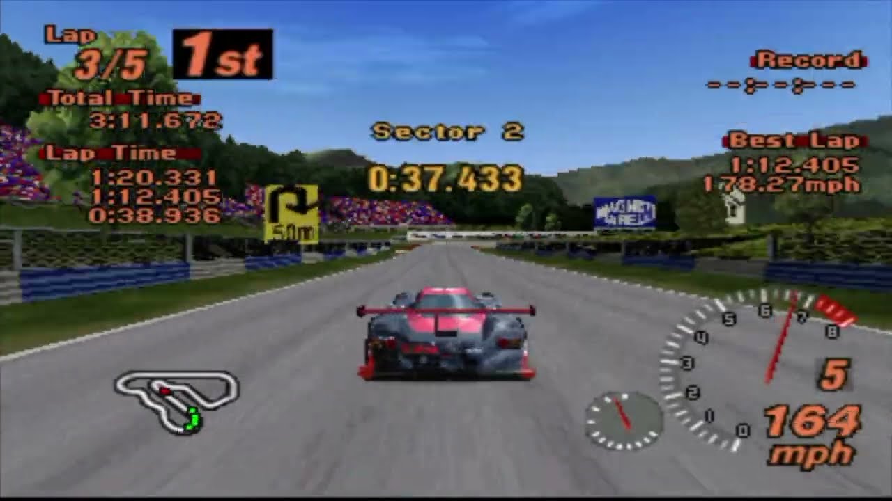 130 -Walking down the hill looking for apricot - Gran Turismo 2 - ePSXe - Cheat Play