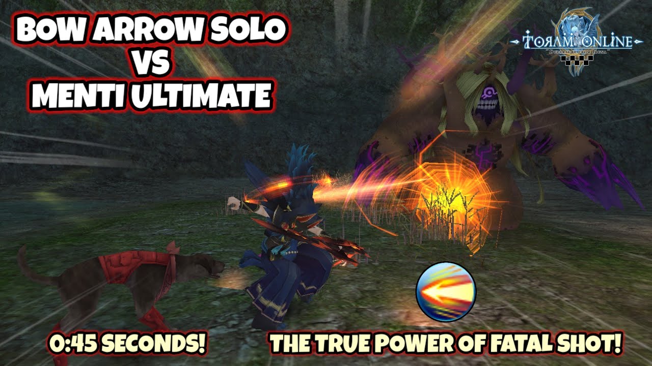 Toram Online - Demon Bow Arrow Solo VS Menti Ultimate (0:45) | Fatal Shot Showcase!
