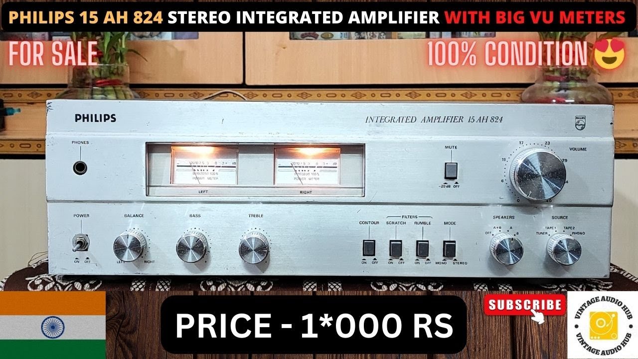 Philips 15 AH 824 Stereo Integrated Amplifier For Sale😍😍| Price, Review in Hindi | @vintageaudiohub