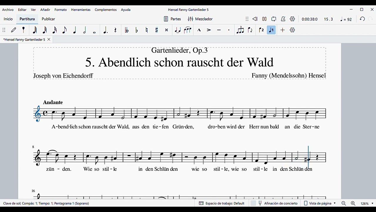 5  Abendlich schon rauscht der Wald  Soprano Gartenlieder
