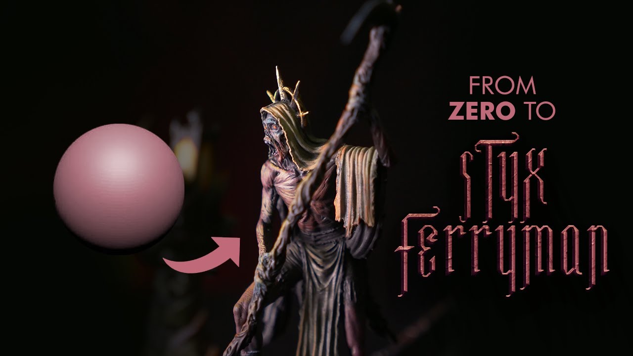 Timelapse: from zero to Styx Ferryman - 3d modeling and painting process