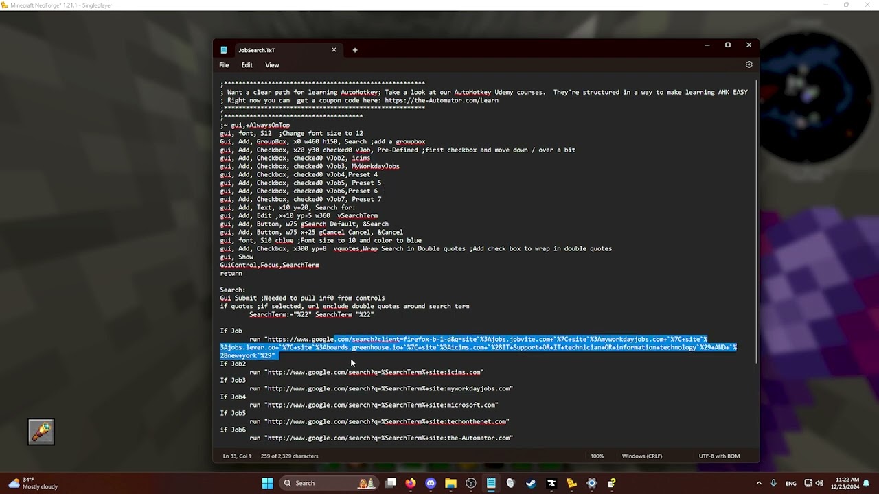 Semi-Automate Job Search with Auto Hot Key