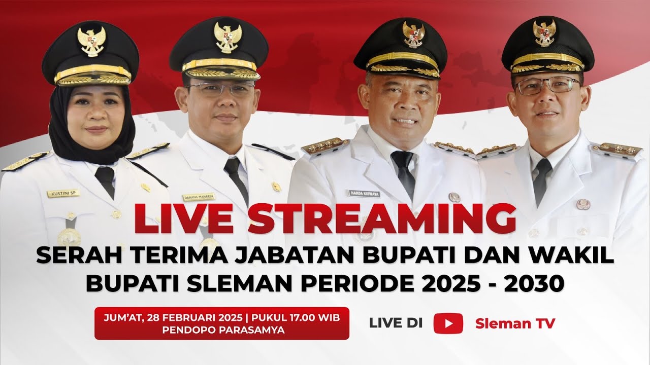 #LIVE | SERAH TERIMA JABATAN BUPATI - WAKIL BUPATI SLEMAN 2025 - 2030