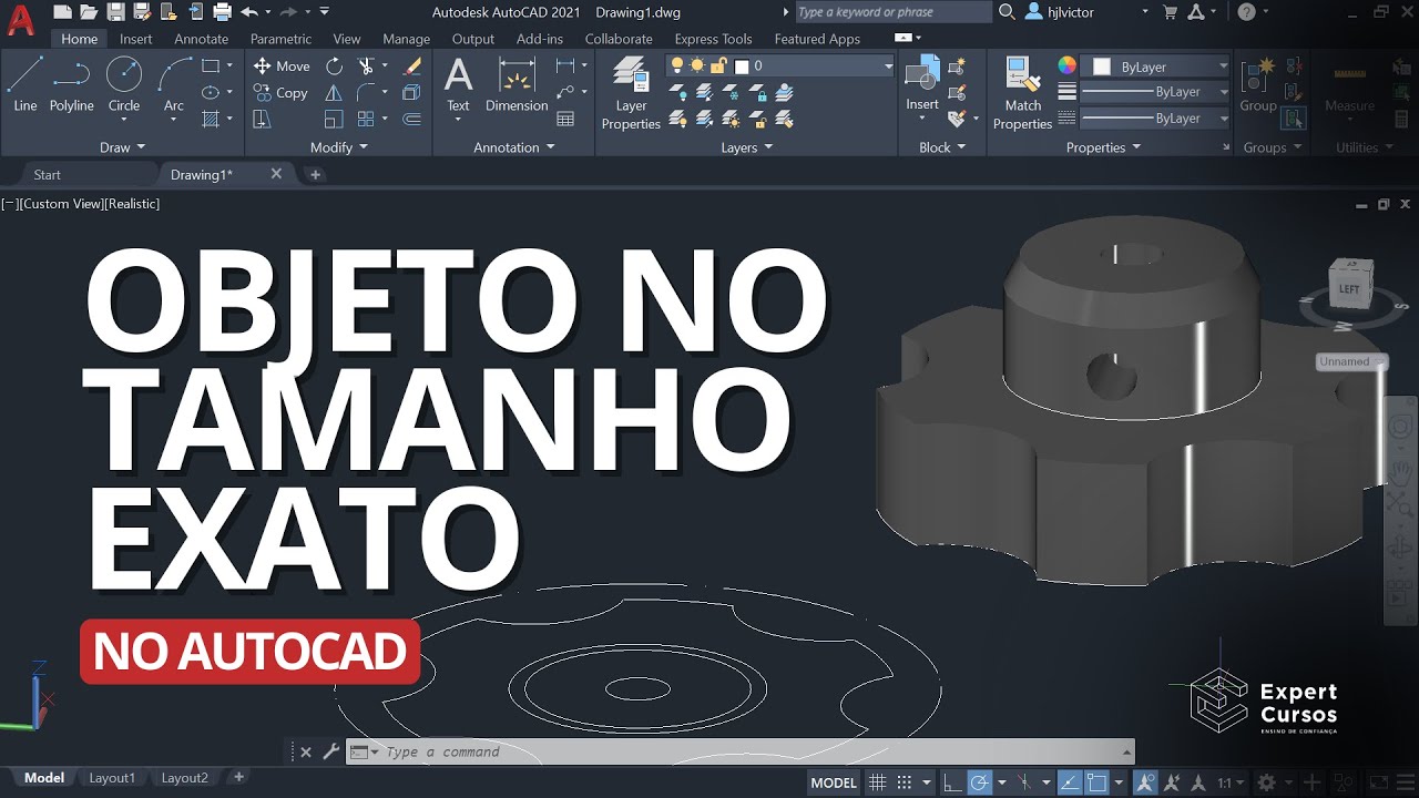 Como colocar um objeto no tamanho exato no AutoCAD