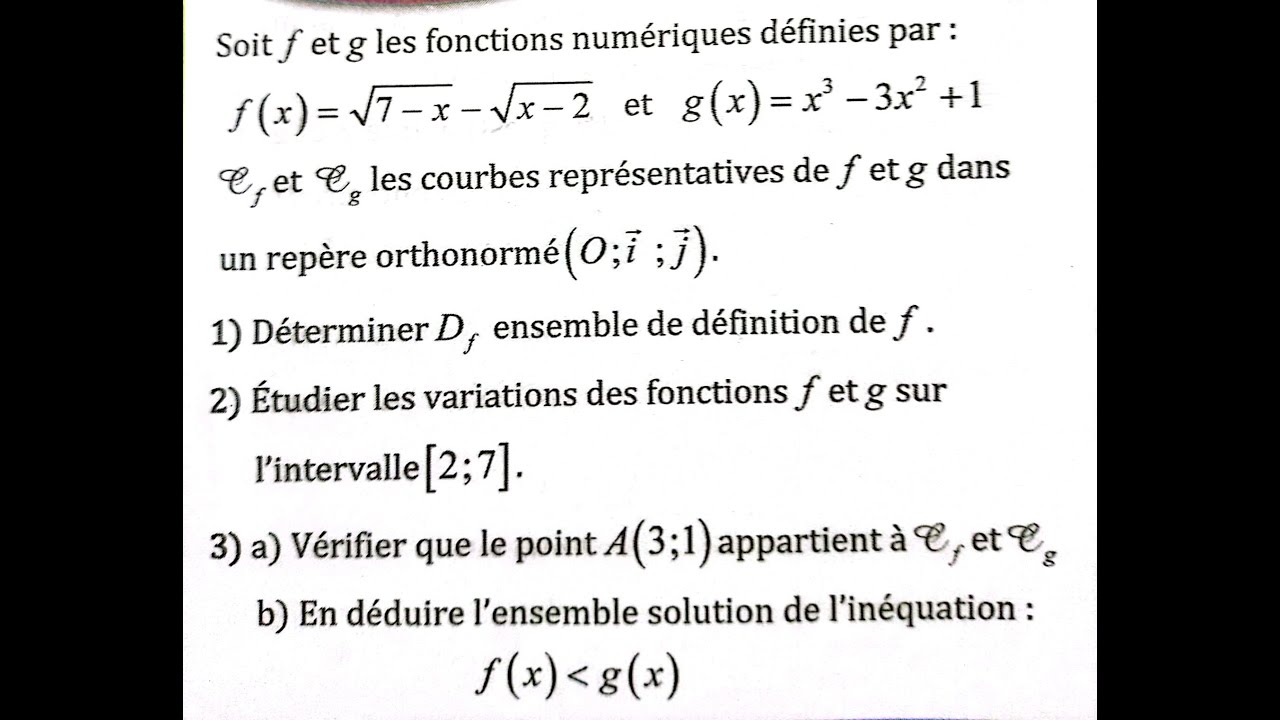 Généralités sur les fonctions Al moufid 1SM Exercice 80