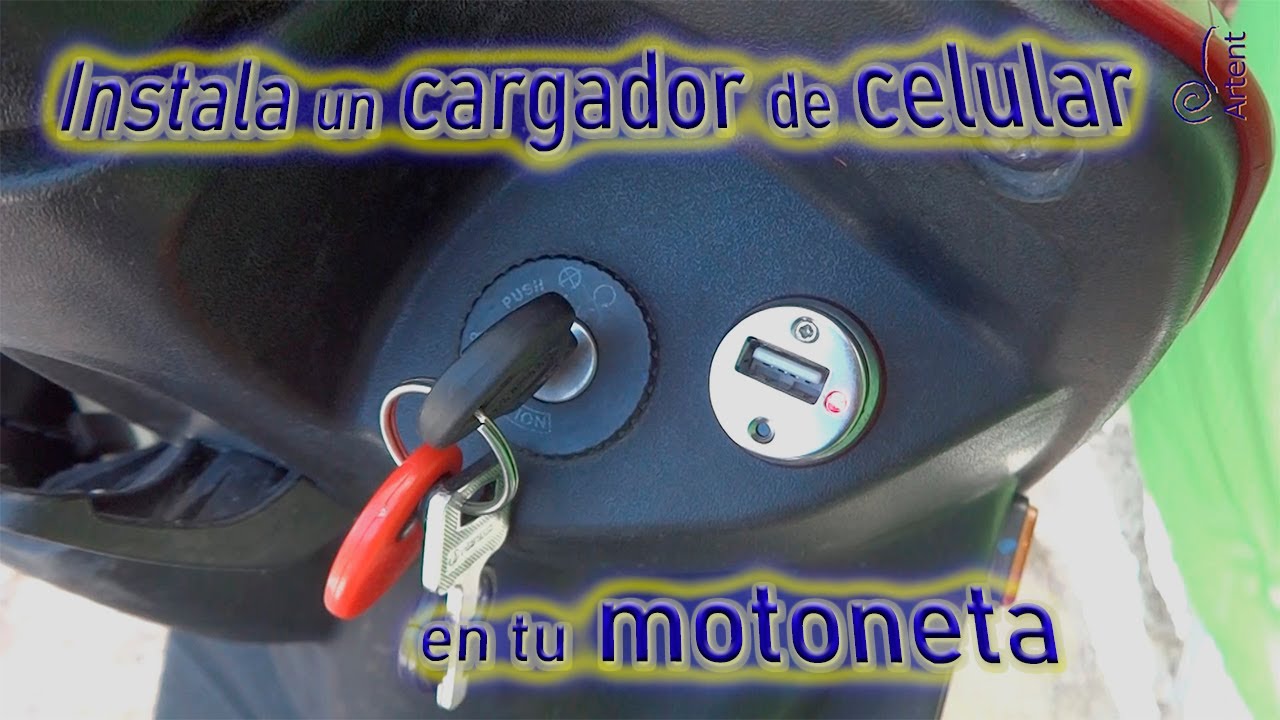 Instalar cargador USB para teléfono celular o móvil en una motoneta