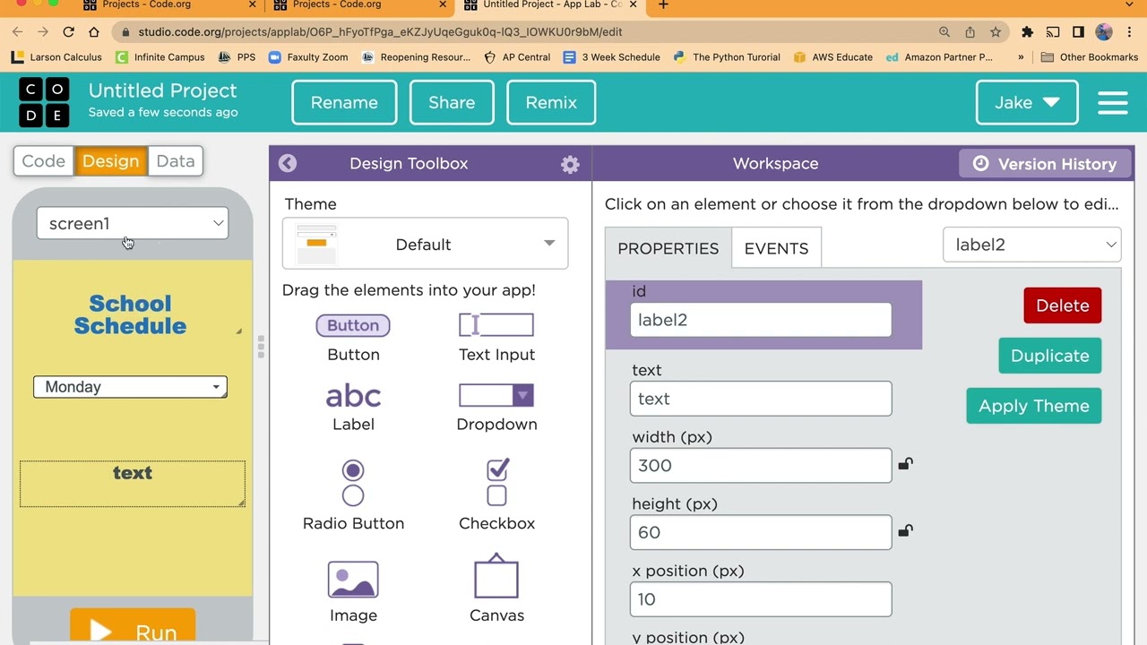 App Lab - If Statements (School Schedule)
