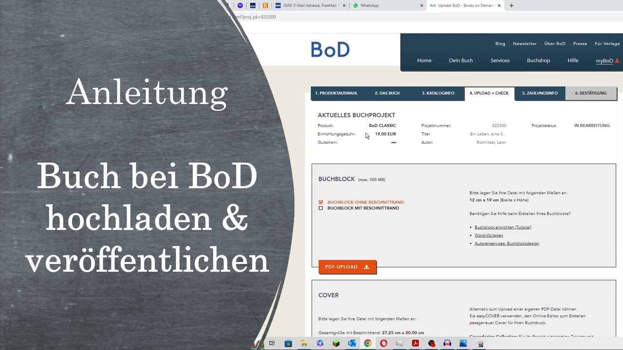 Buchsatz und Cover in myBoD hochladen & veröffentlichen | Schritt-für-Schritt-Anleitung