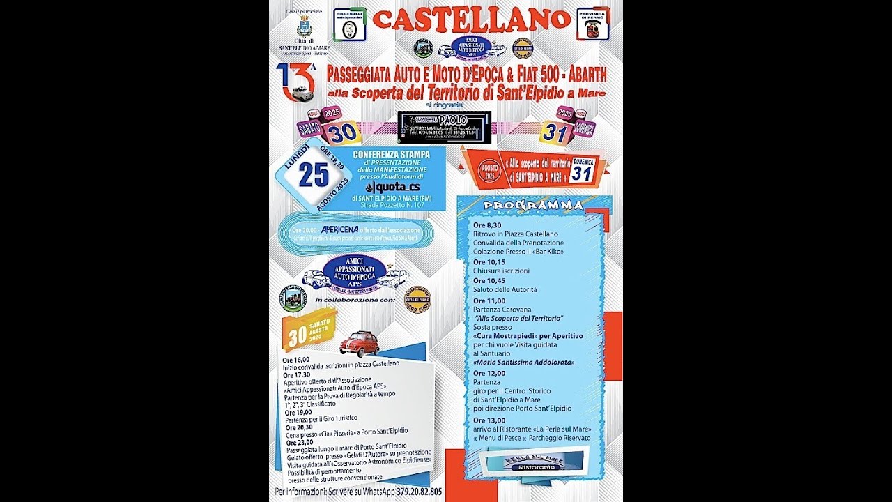 13^ passeggiata auto & moto d'epoca Castellano 31 8 2025