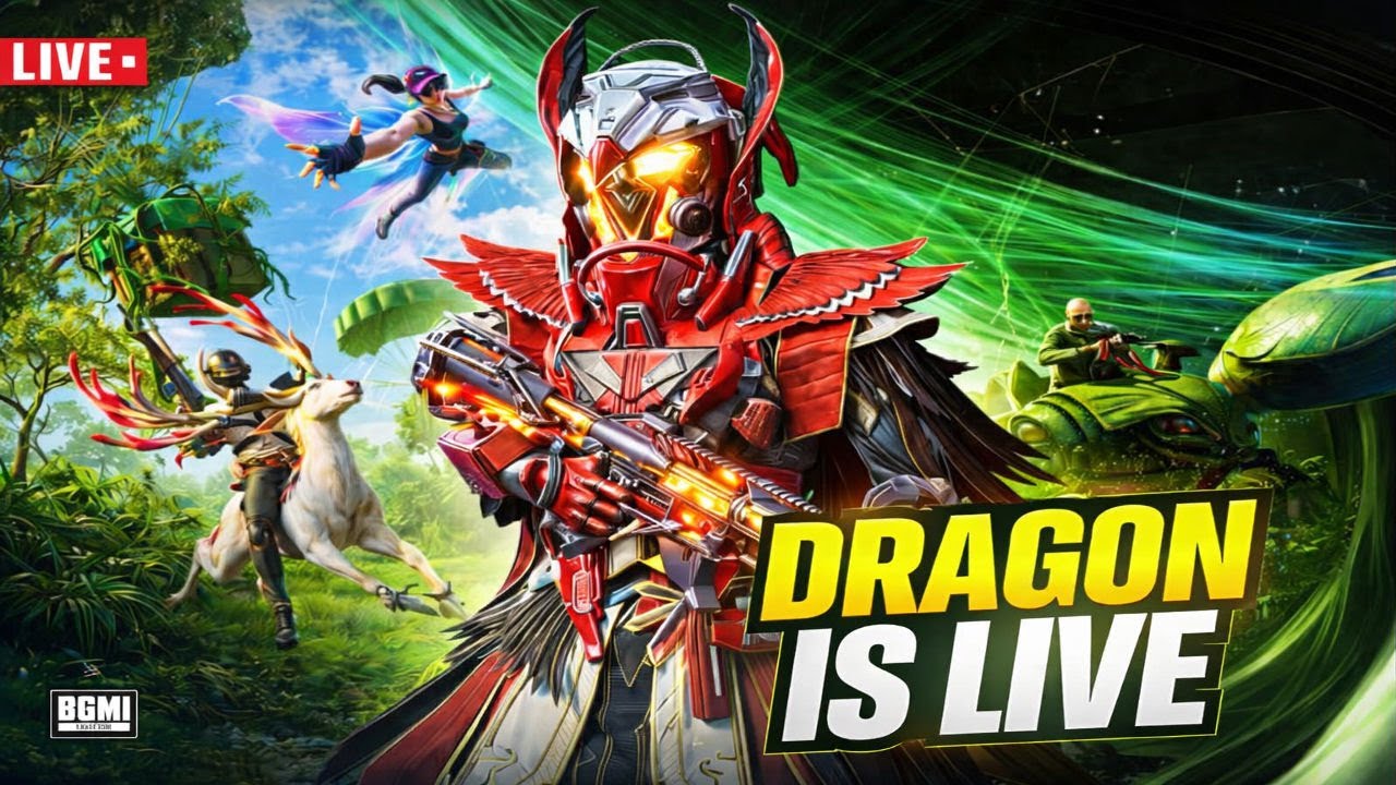 DRAGON IS LIVE 🐉🔥 | BGMI 4.2 Update Live Gameplay | Custom Room + Push Rank #bgmi #gaming #pubgm