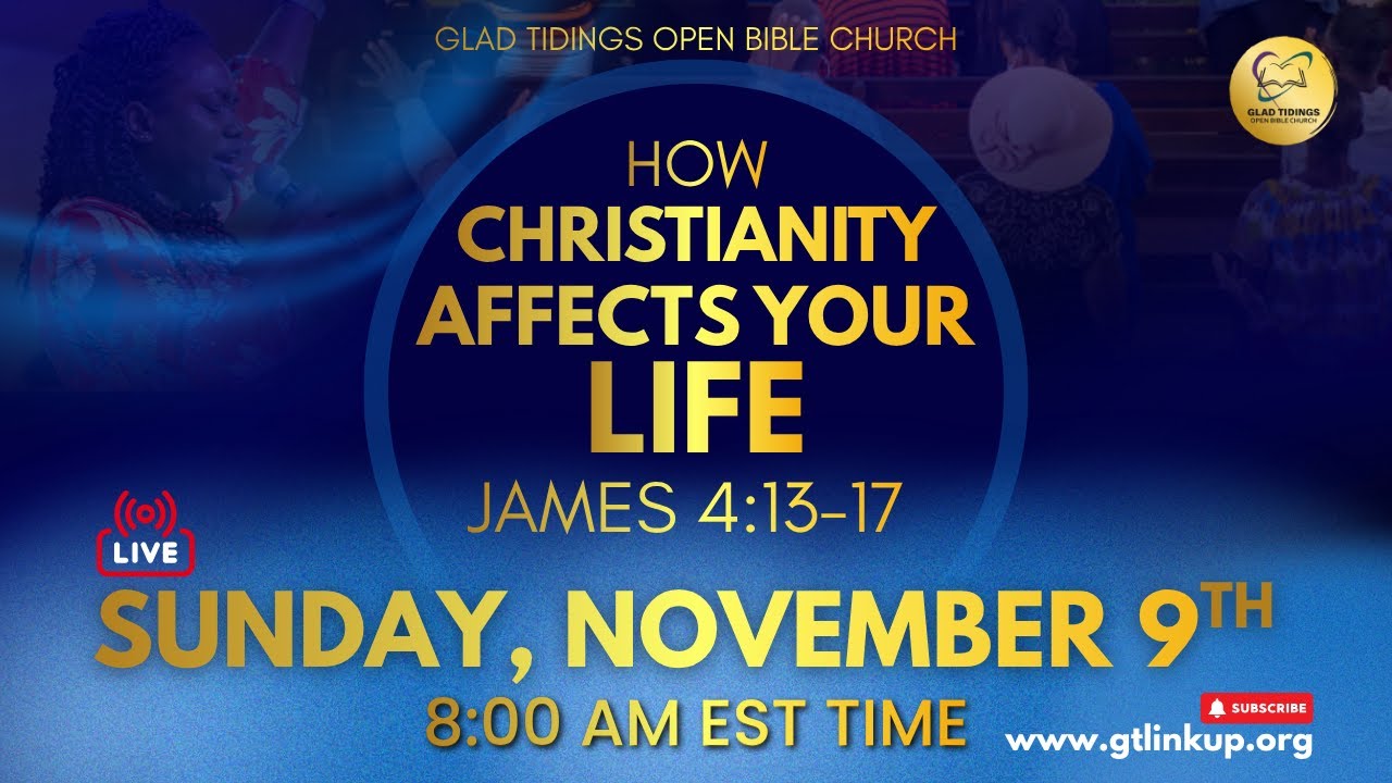 8:00 am - Sunday November 09, 2025 - Glad Tidings Open Bible Church Sunday Service