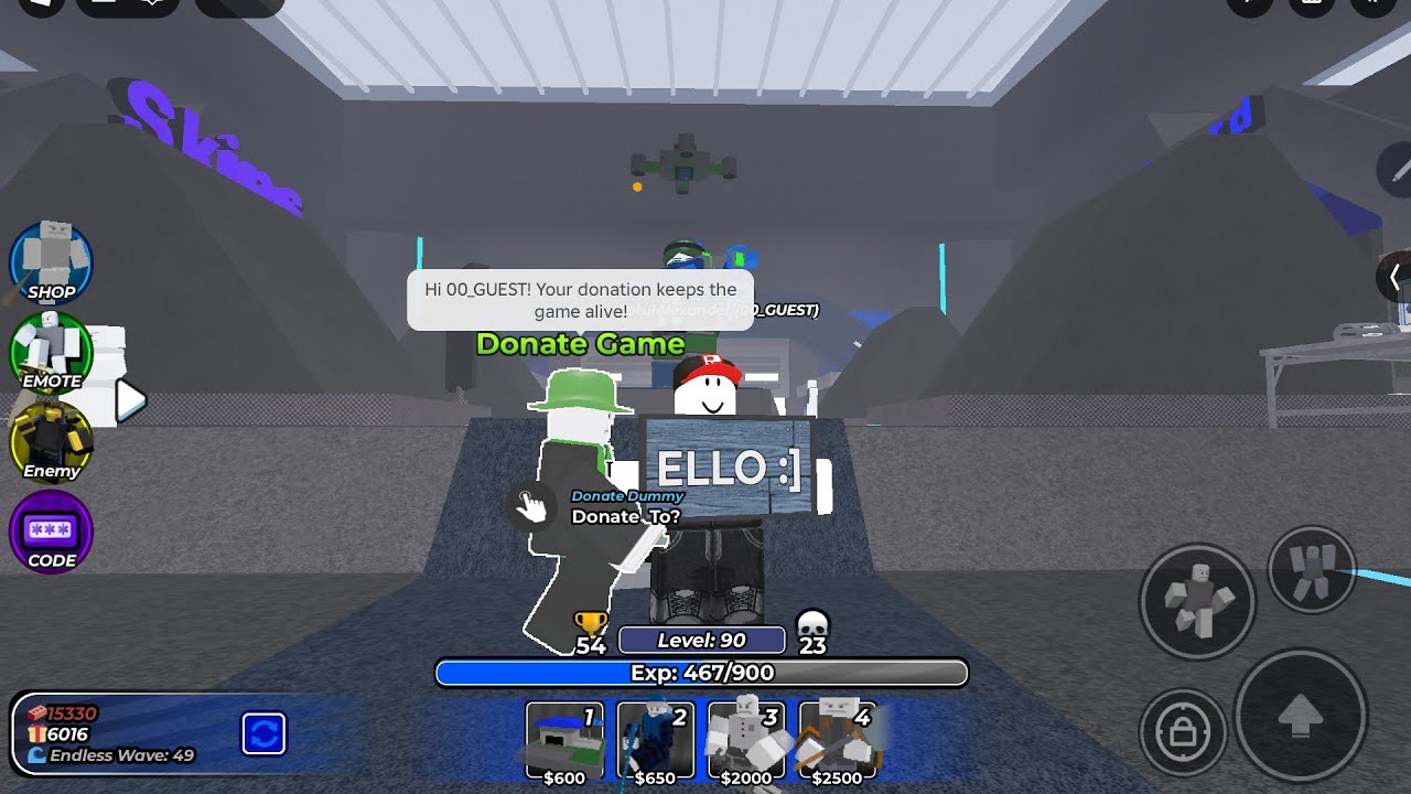 Easy guest mode grinding strat (Game name Dummy defense)