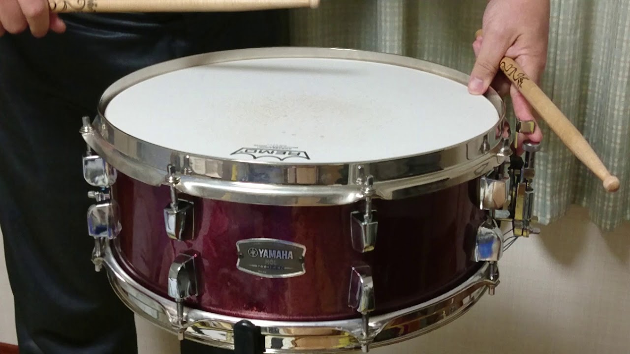 YAMAHA RYDEENのスネアにCANOPUSの2.3㎜ブラスフープ(ストレートタイプ)を載せてみた