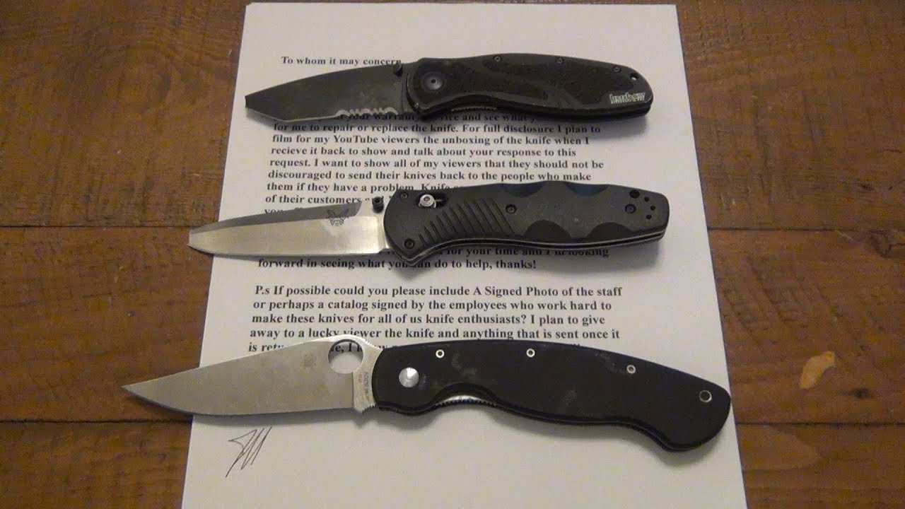 Тестирование, гарантийное обслуживание, ремонт сломанных ножей (Spyderco, Benchmade и Kershaw) (ч...