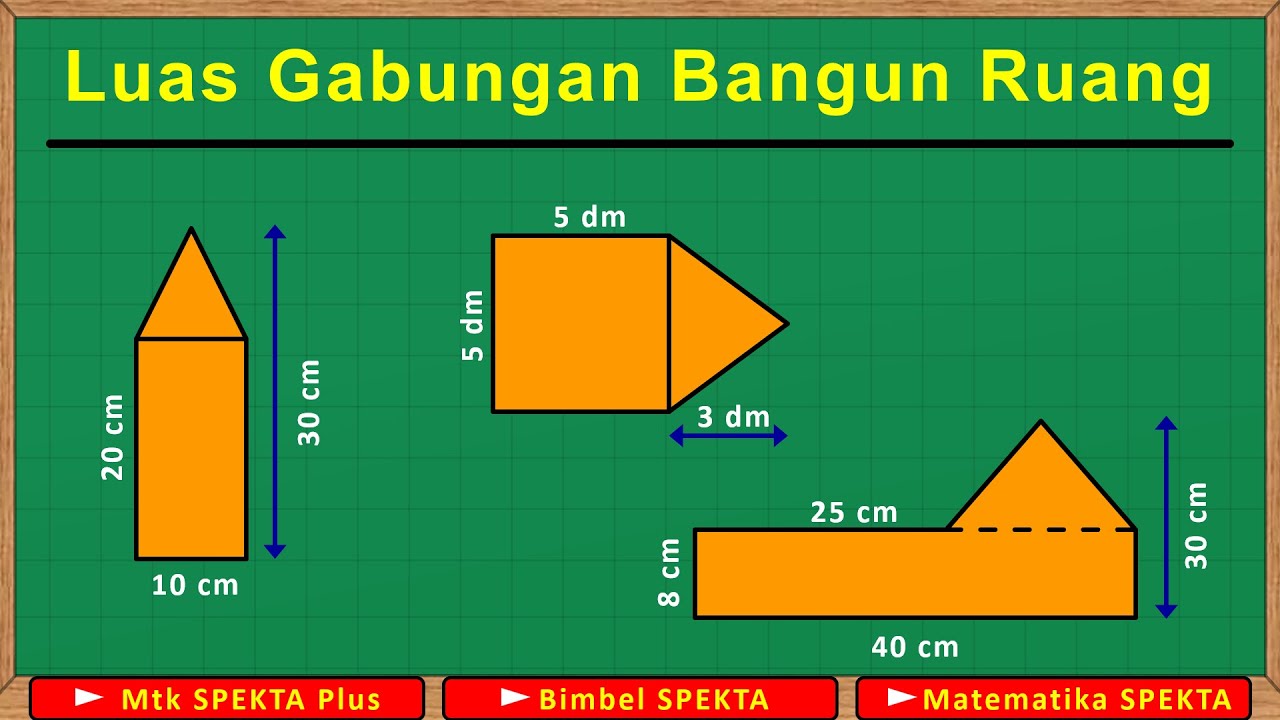 Menghitung Luas Gabungan Bangun Datar. Part 7, Gabungan Segi Empat dan Segitiga