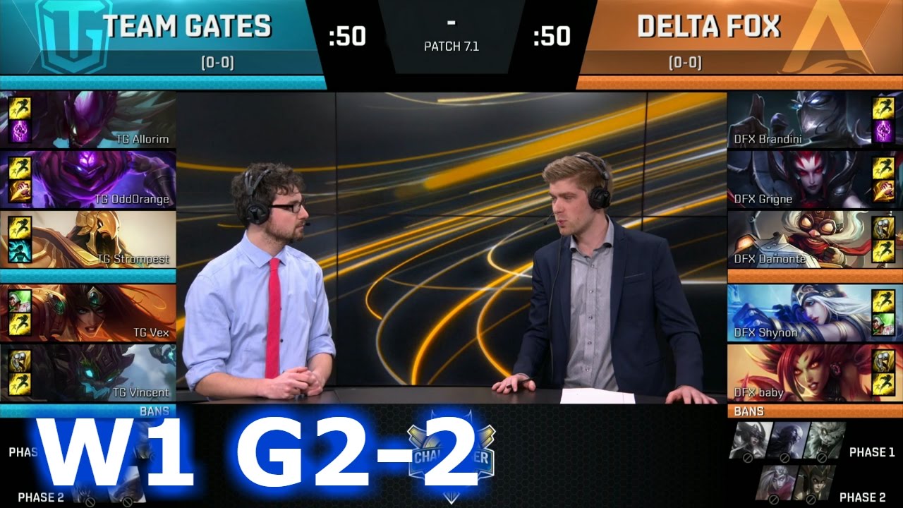 Delta Fox vs Team Gates | Game 2 (and end of game 1) S7 NACS Spring 2017 Week 1 | DFX vs TG G2