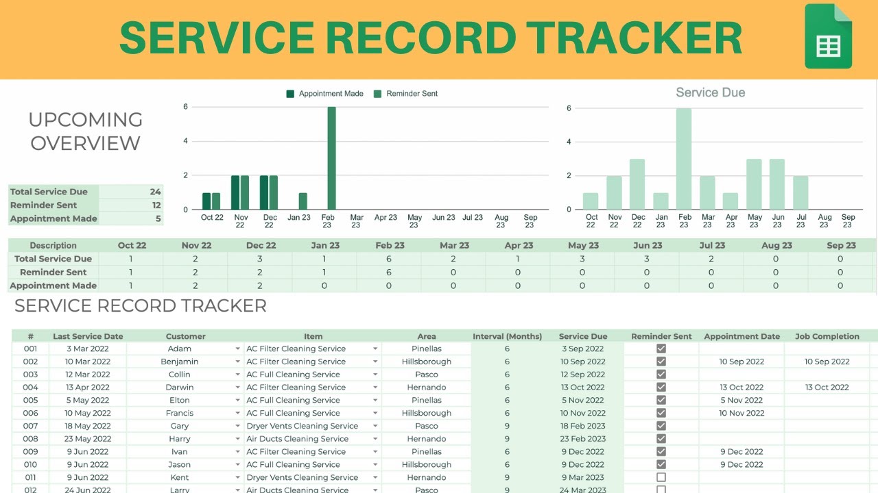 Efficiently Track Customer Service Records with a Spreadsheet