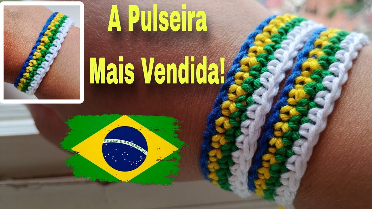 A Pulseira em crochê da copa mais vendida!