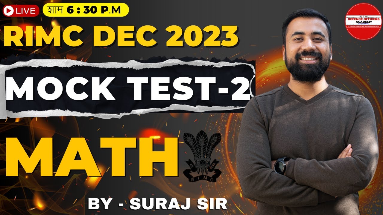 RIMC MATH MOCK TEST - 2 | FOR RIMC DEC 2023 | LIVE🔴| FOR RIMC ASPIRANTS #rimc #doa #bethenext #math