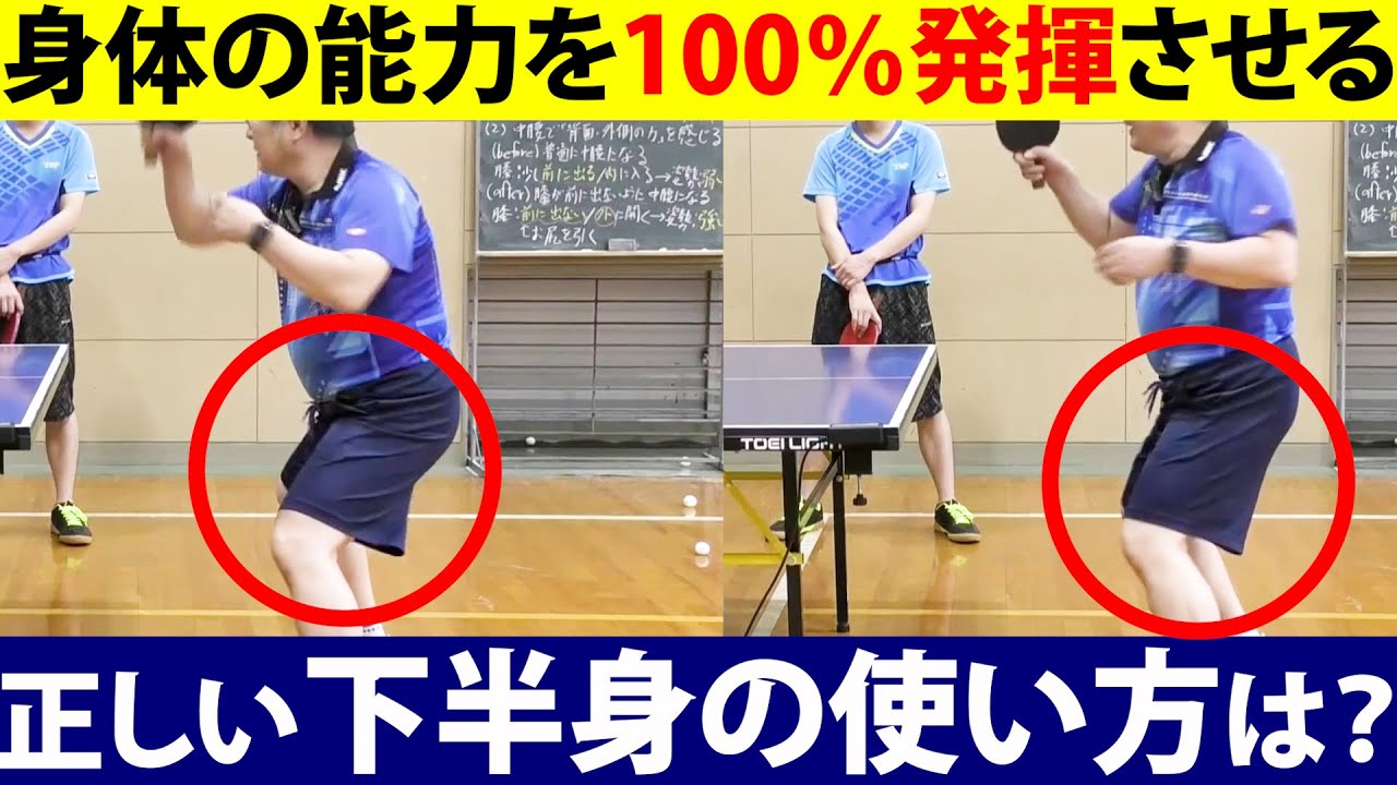 【弱い下半身になってませんか？】身体の能力が100%発揮される強い下半身の使い方とは？【古武術卓球】