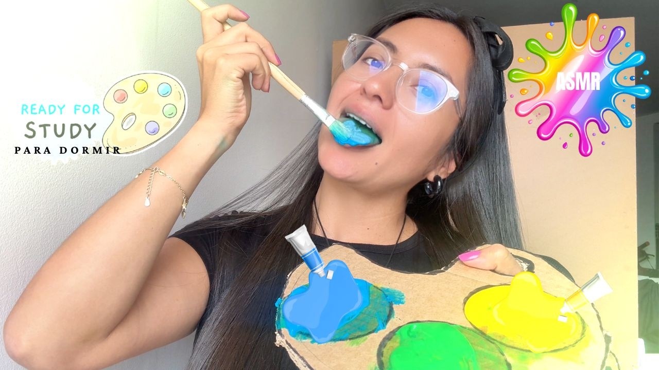 ASMR SPIT PAINTING CON TINTA COMESTIBLE