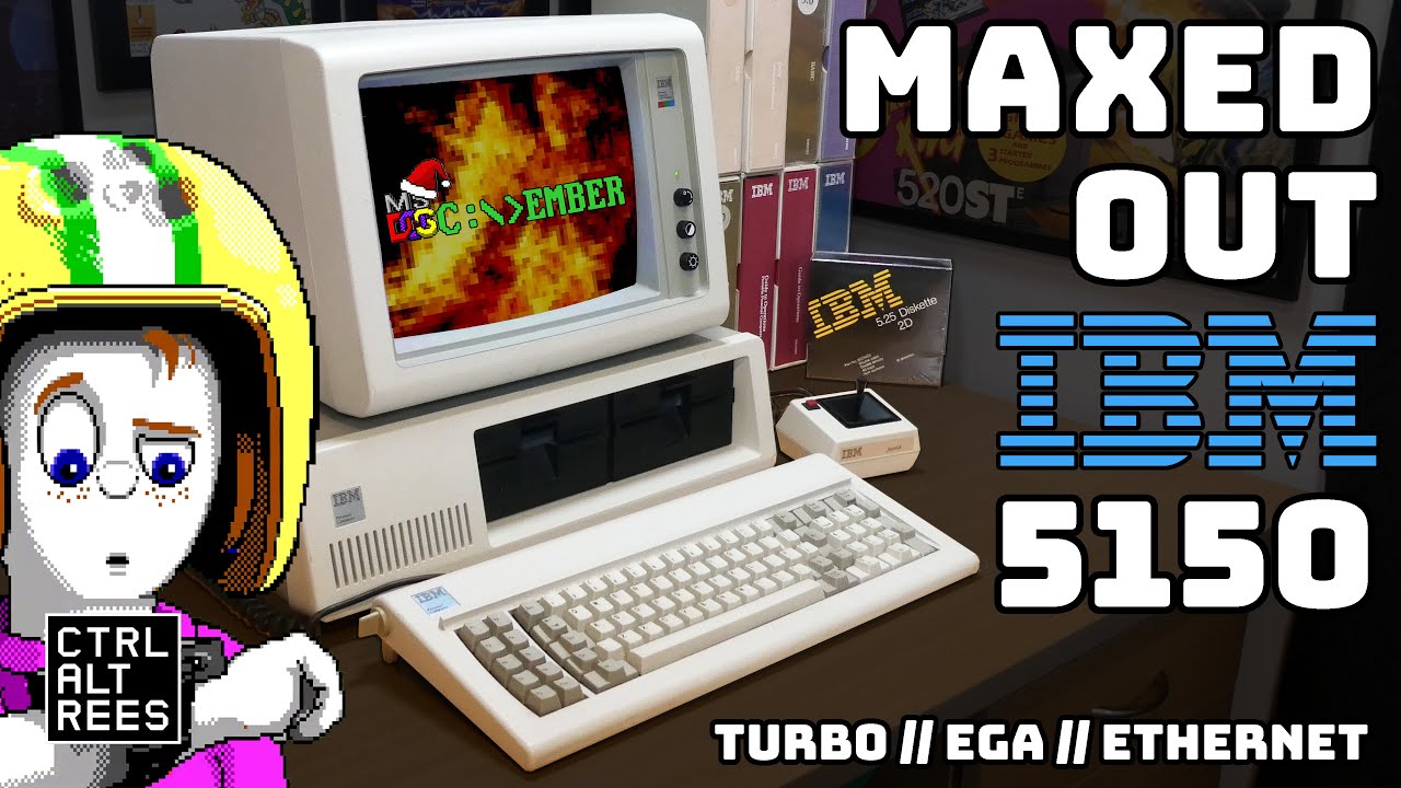 IBM 5150 With 7.16MHz Overclock, EGA & Ethernet - Show & Tell #DOSCember