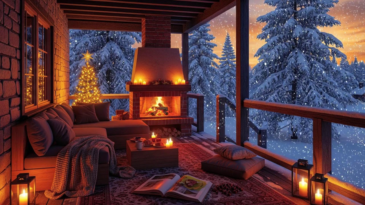 Winter Glow Room Jazz ❄️ Fireplace Sounds for Calm Focus and Rest